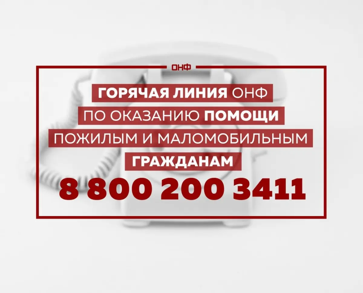 Горячая линия ОНФ по оказанию помощи пожилым и маломобильным гражданам